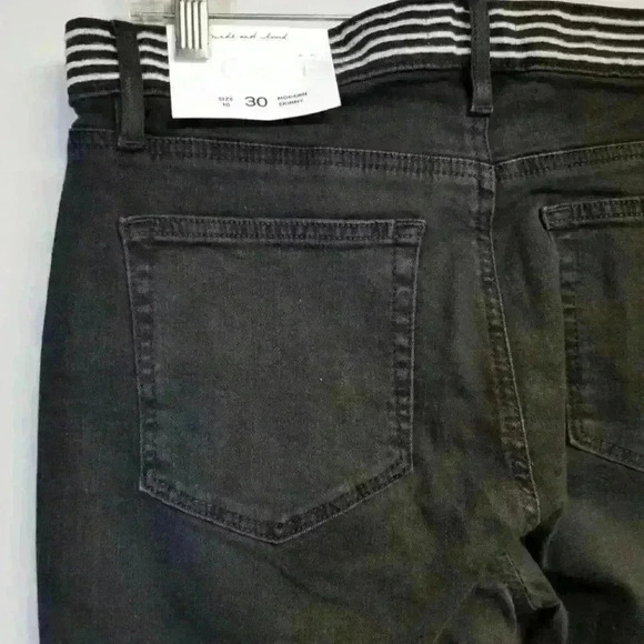 Women's Loft Modern Skinny Black Embroidered Waist Jeans Size 10 - Picture 5 of 9